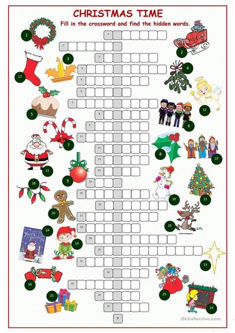 Printable Christmas Crosswords