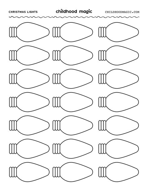 Printable Christmas Lights Template