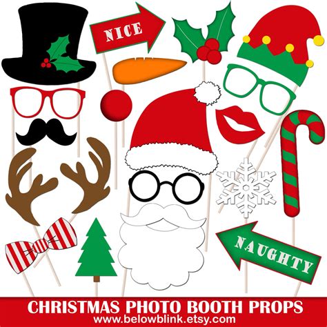 Printable Christmas Props For Photo Booth