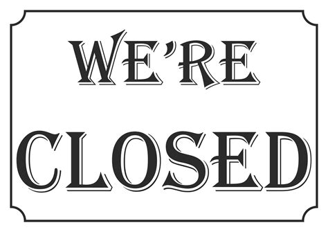 Printable Closed Signs