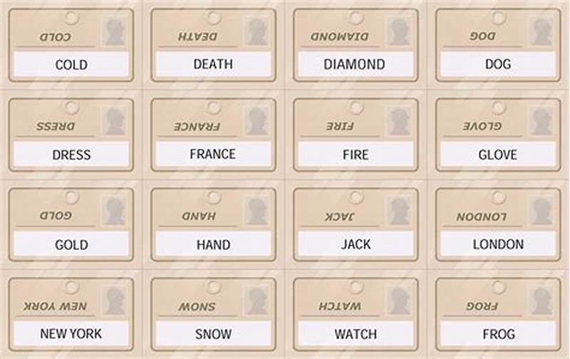 Printable Codenames Key Cards