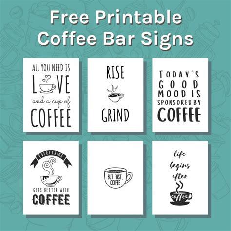 Printable Coffee Bar Signs