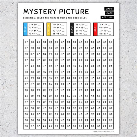 Printable Color By Number Mystery Picture