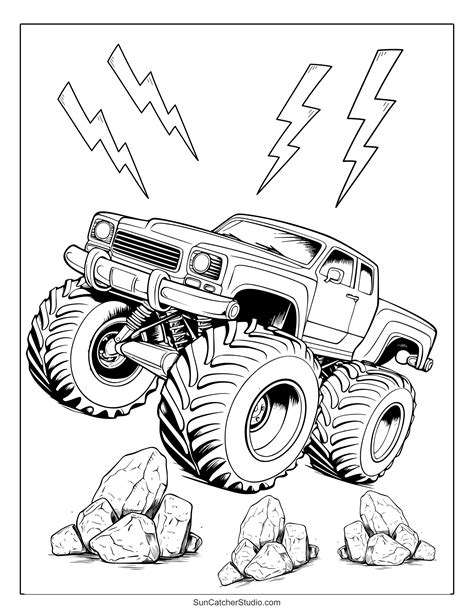 Printable Color Sheets For Kids Of Monster Trucks