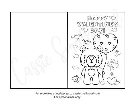 Printable Coloring Valentine Card