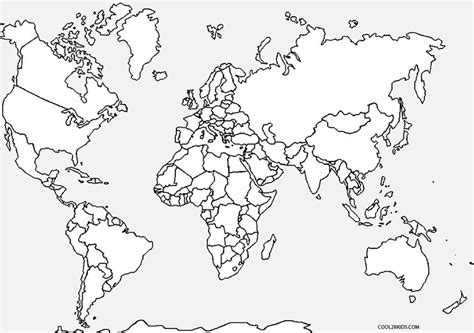 Printable Coloring World Map