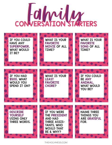 Printable Conversation Cards