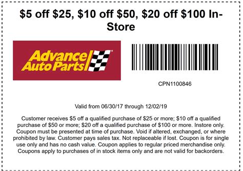 Printable Coupons For Advance Auto Parts