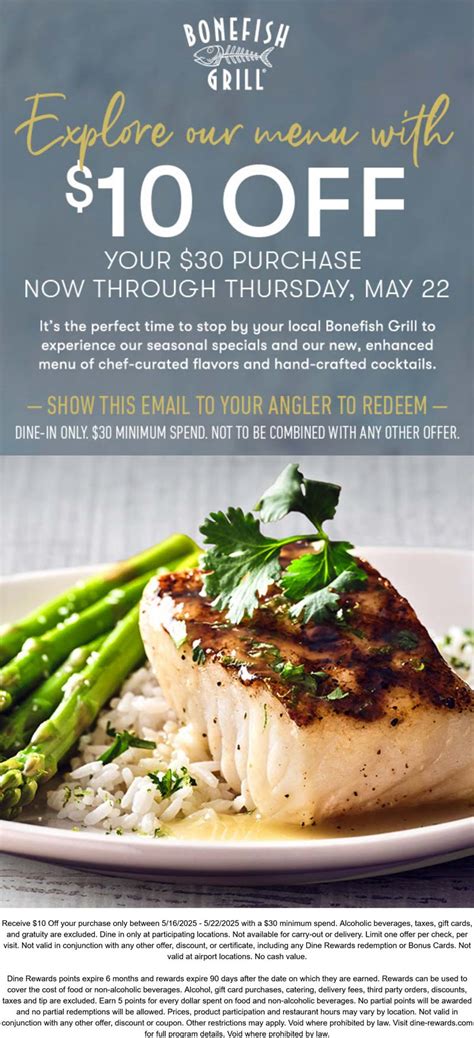 Printable Coupons For Bonefish Grill Restaurant