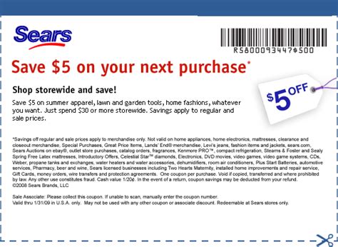 Printable Coupons From Sears