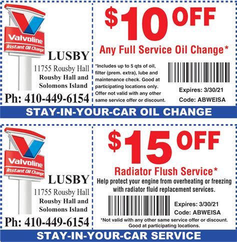 Printable Coupons Oil Change