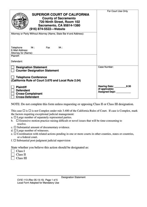 Printable Court Forms California