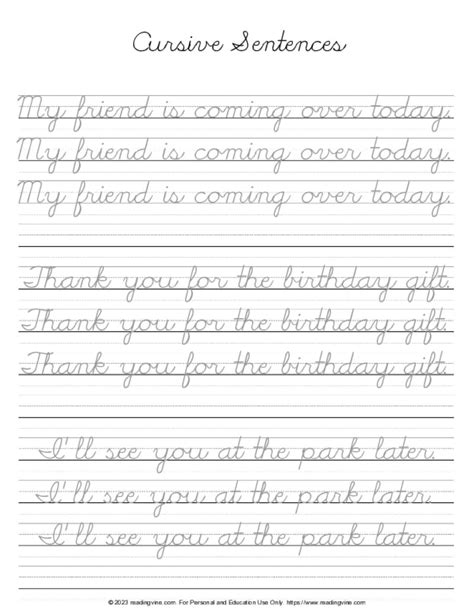 Printable Cursive Writing Practice