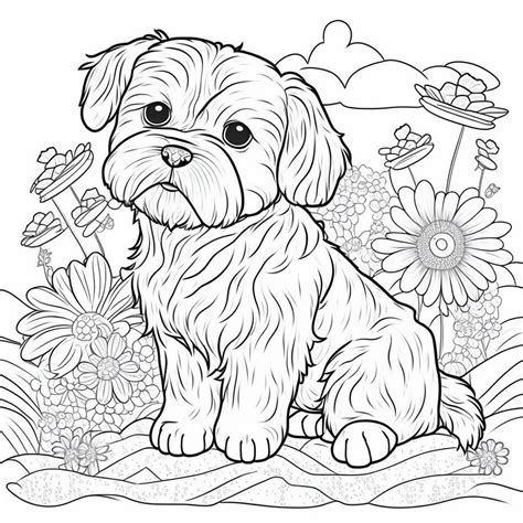 Printable Cute Dog Coloring Pages