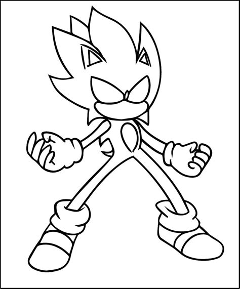 Printable Dark Sonic Coloring Pages