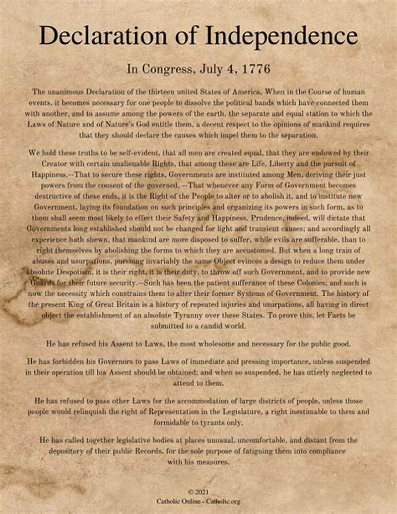 Printable Declaration Independence Text