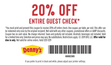 Printable Denny's Coupons