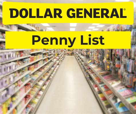 Printable Dollar General Penny List For Today