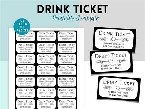 Printable Drink Tickets