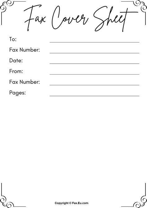 Printable Editable Fax Cover Sheet