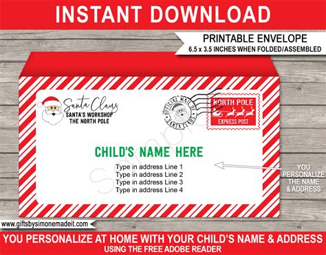 Printable Envelopes From The North Pole