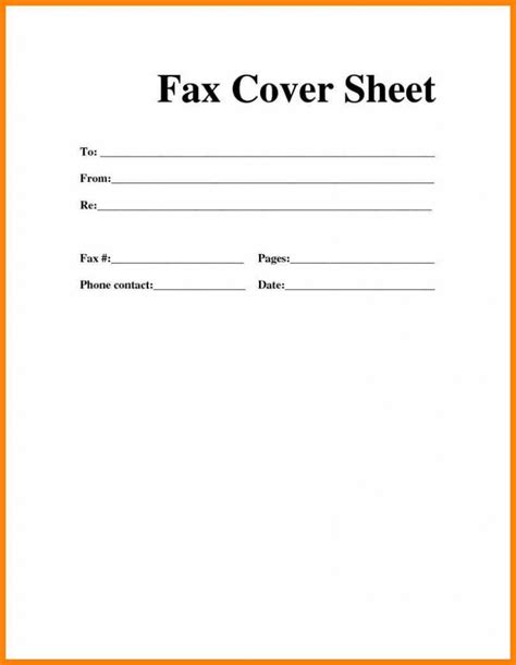 Printable Fax Cover Sheet Template Word