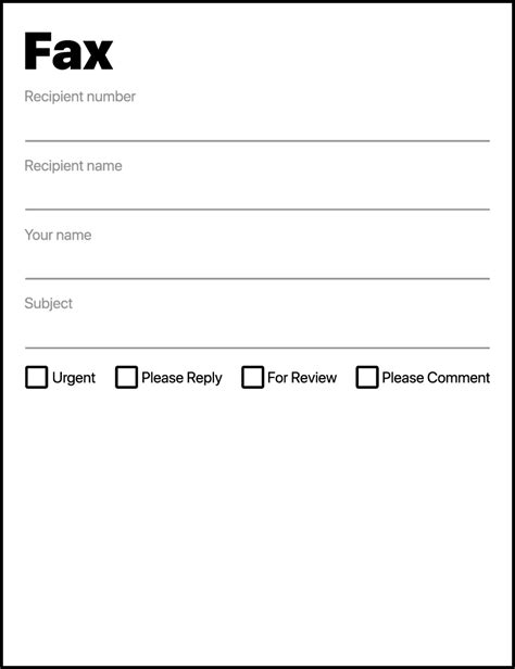 Printable Fax Sheet Template