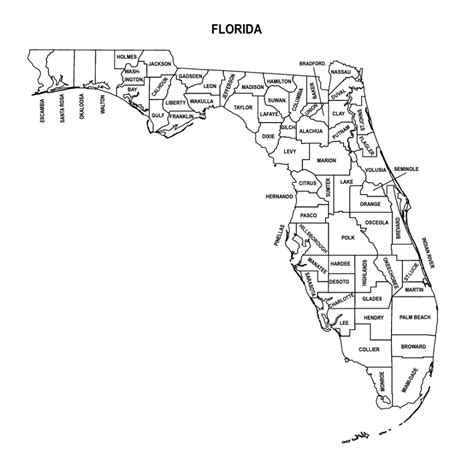 Printable Fl County Map