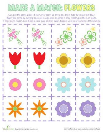 Printable Flower Matching Game