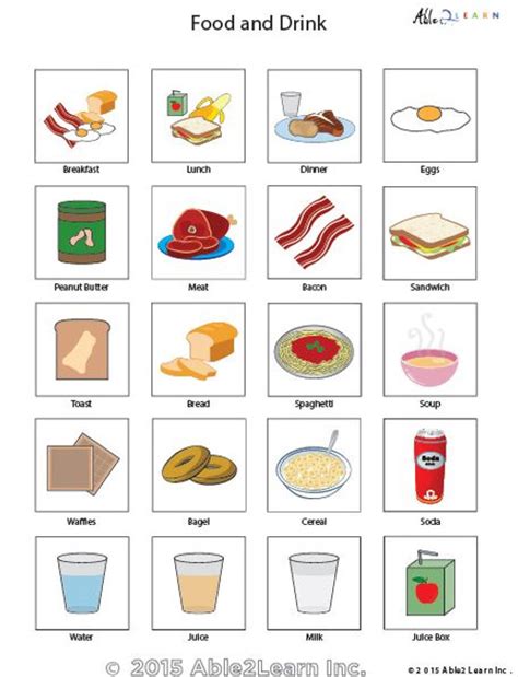 Printable Food Pecs