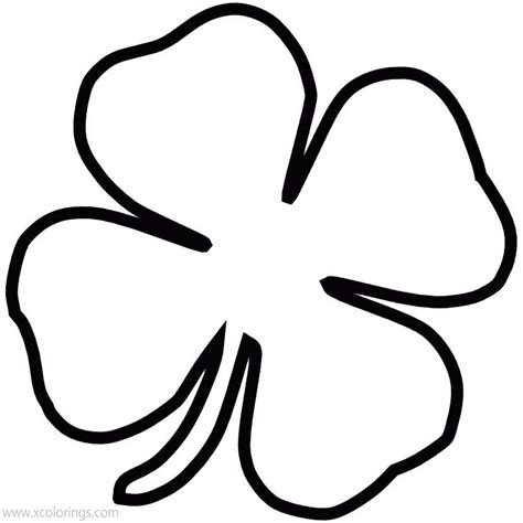 Printable Four Leaf Clover Coloring Page