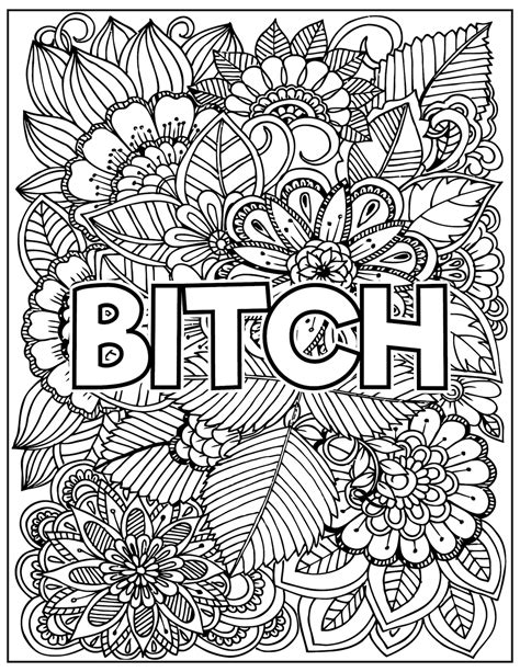 Printable Full Page Curse Word Color Pages