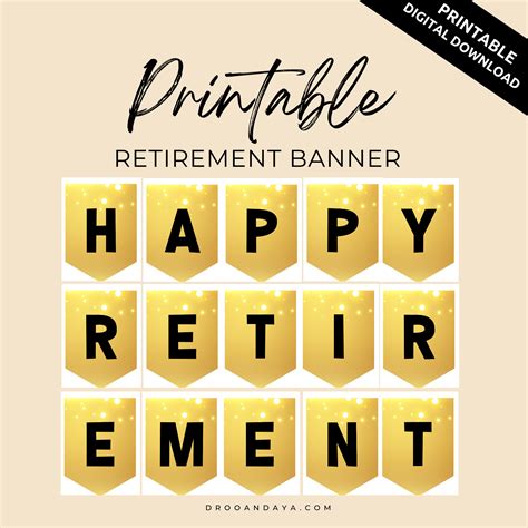Printable Happy Retirement Banner