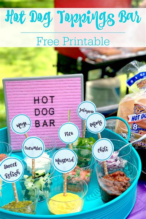 Printable Hot Dog Bar