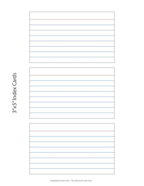 Printable Index Card Template