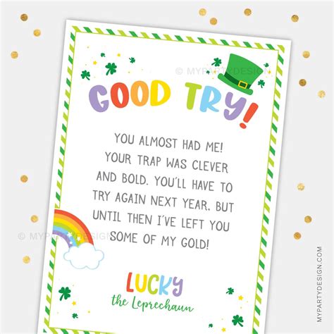 Printable Leprechaun Trap Letter