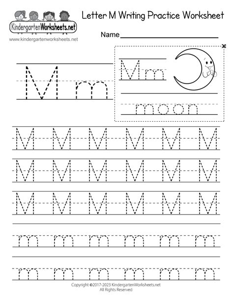 Printable Letter M Worksheet