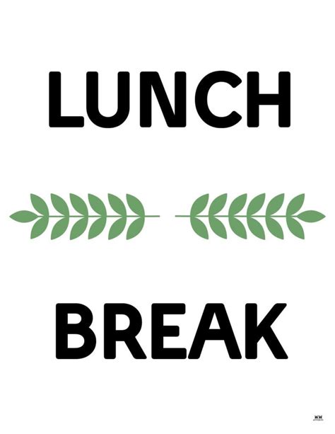 Printable Lunch Break Signs