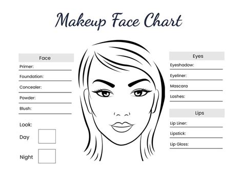 Printable Makeup Face Template