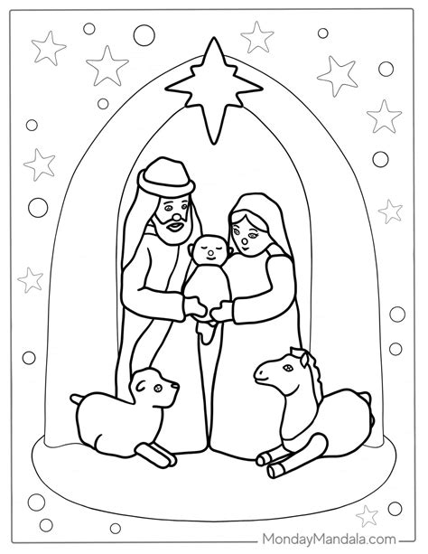 Printable Manger Scene Coloring Page