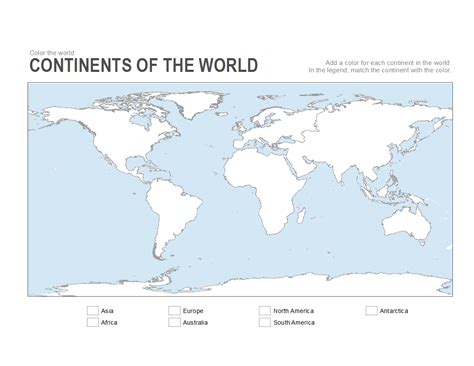 Printable Map Of Continents And Oceans Without Names