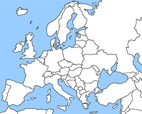 Printable Map Of Europe Without Names