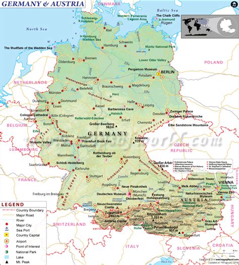 Printable Map Of Germany And Austria
