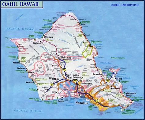 Printable Map Of Oahu Hawaii
