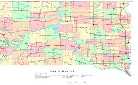 Printable Map Of South Dakota