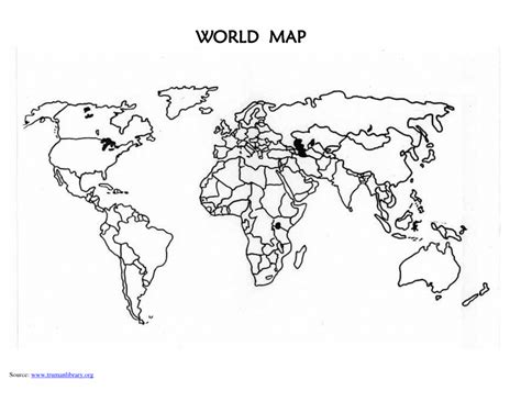 Printable Map Of The World Blank
