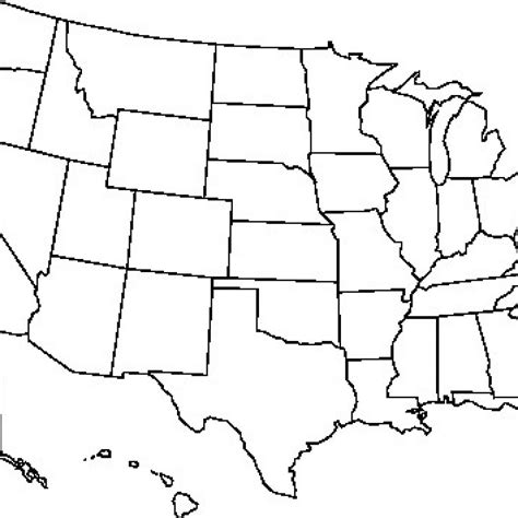 Printable Map Of Usa Blank