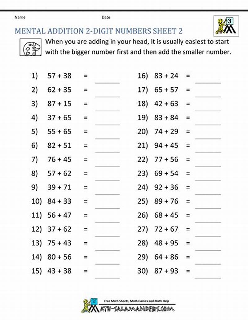 Printable Math Problems For 3rd Graders