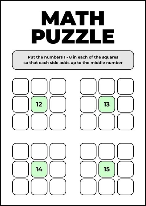 Printable Math Puzzle Games