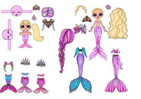 Printable Mermaid Paper Dolls